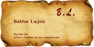 Batha Lajos névjegykártya